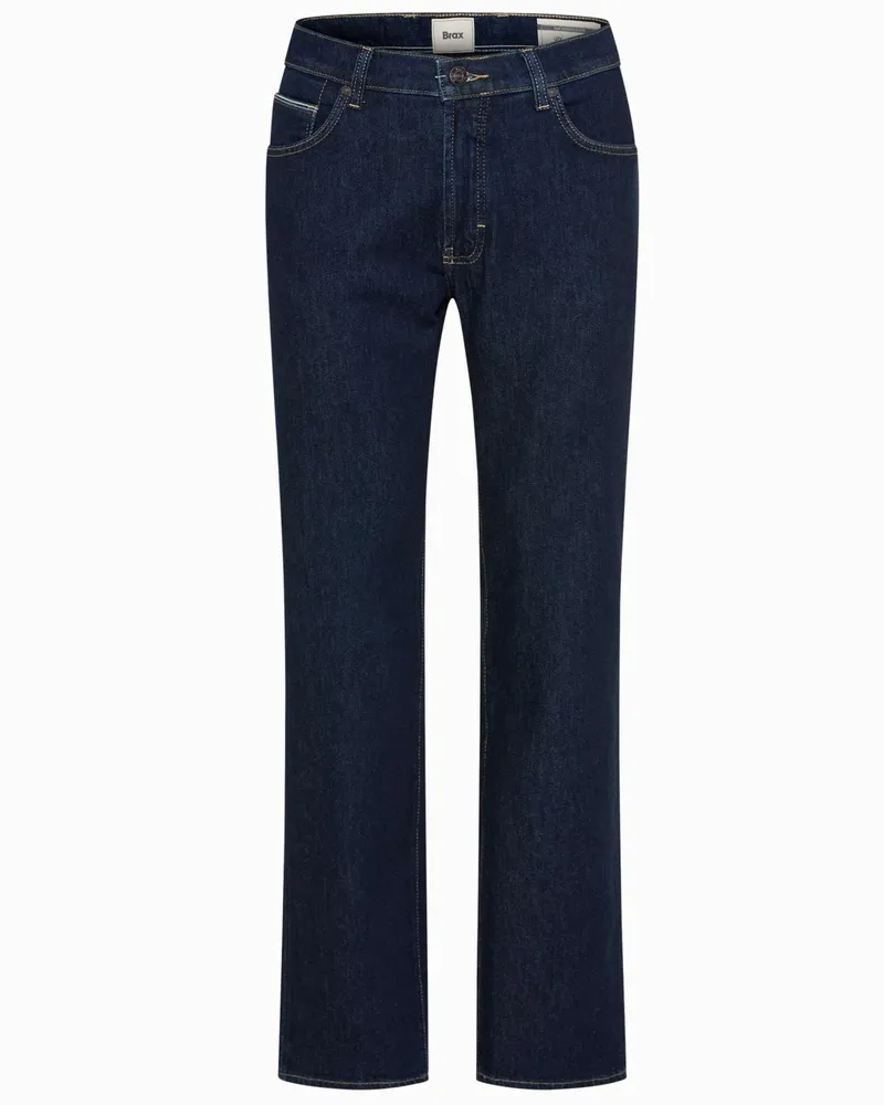 Brax Jeans Clint mit Stretch und Waschung, Relaxed Fit in Marine