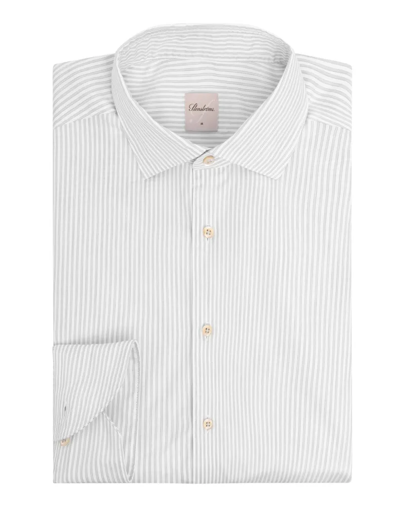 Stenströms Hemd mit Fineliner-Streifen aus Twofold Super Cotton, Slimline in Grau