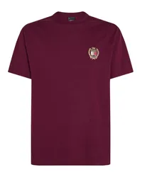 Tommy Hilfiger T-Shirt aus Baumwolle mit Label-Stickerei Bordeaux