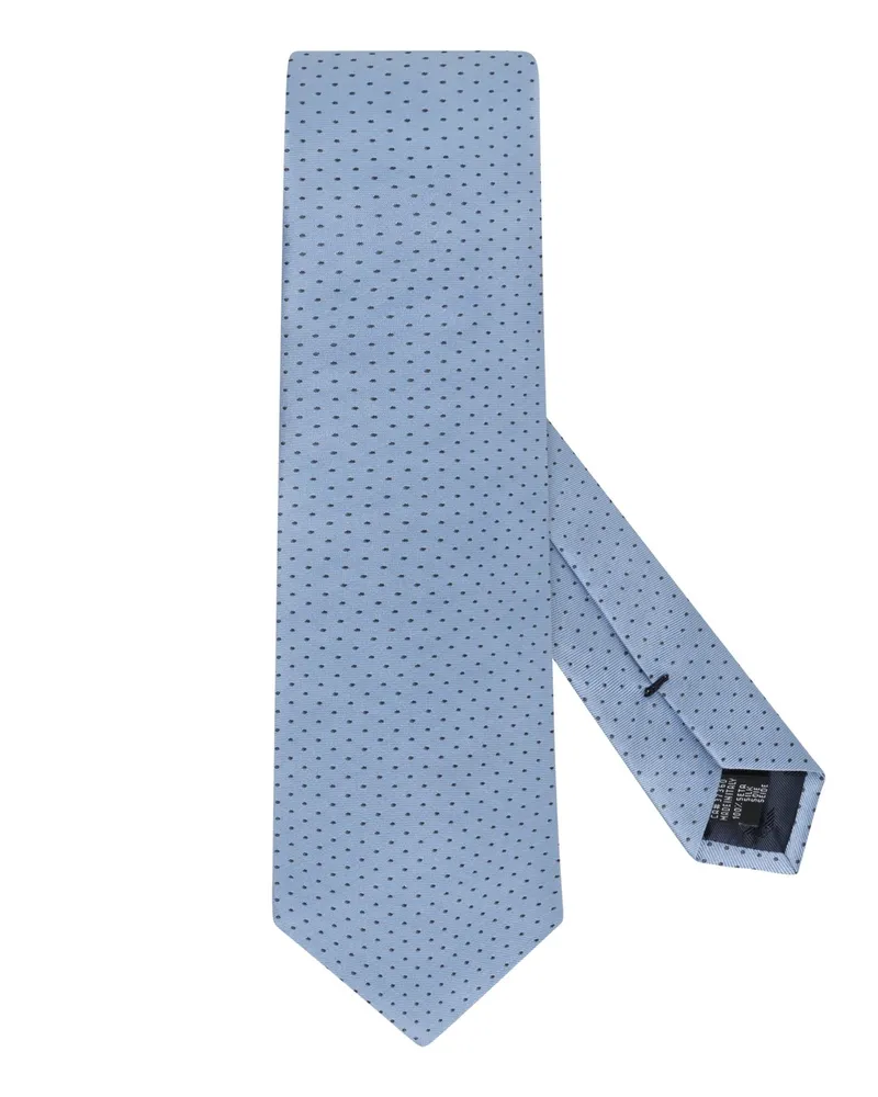 Emporio Armani Seidenkrawatte mit Tupfenmuster in Hellblau