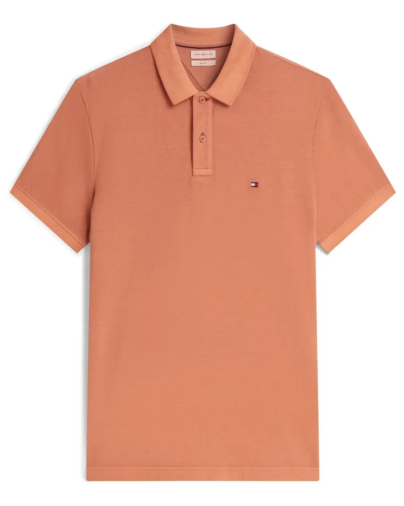 Tommy Hilfiger Poloshirt aus gewaschenem Baumwoll-Piqué, Regular Fit in Orange