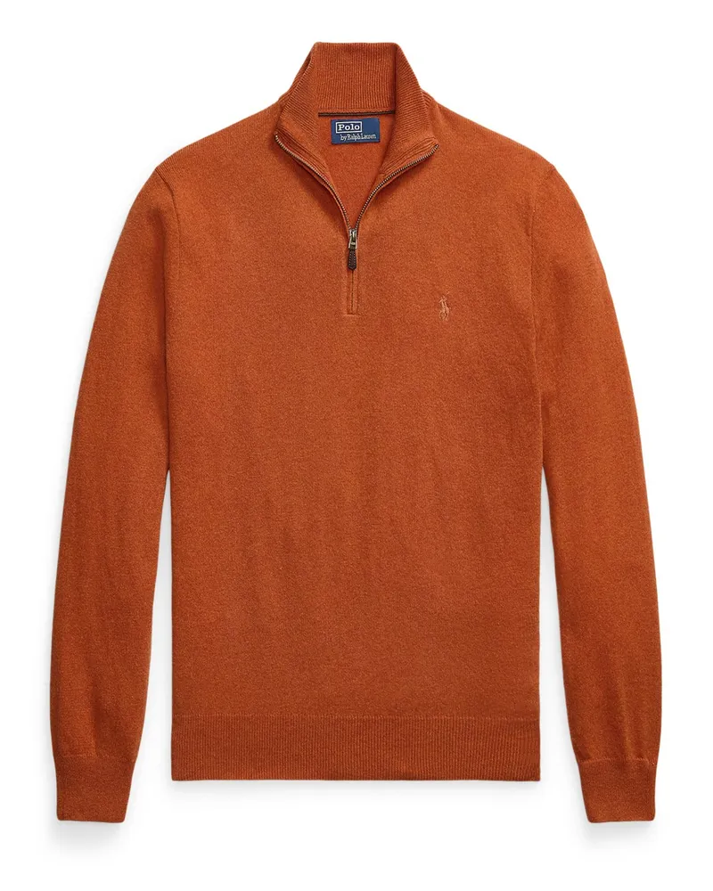 Ralph Lauren Troyer aus Wolle mit kleiner Poloreiter-Stickerei in Orange