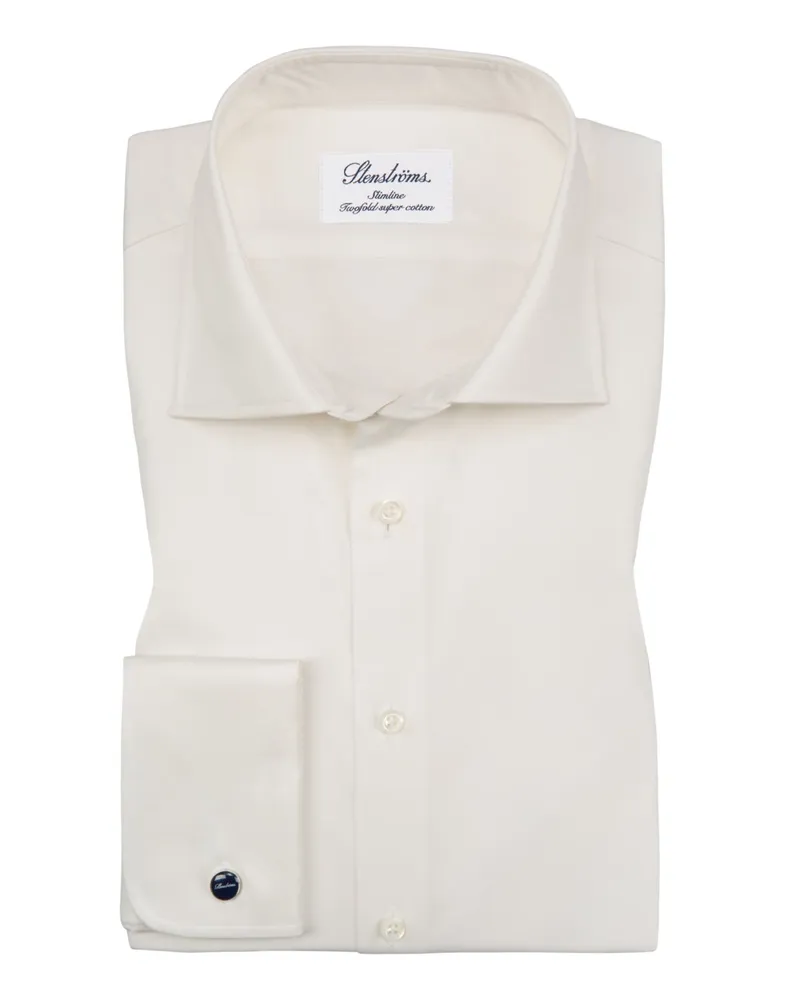 Stenströms Hemd mit Umschlagmanschette, Slimline in Offwhite
