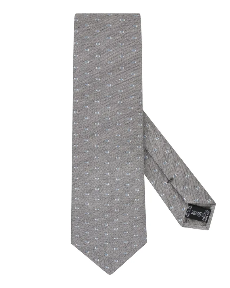 Emporio Armani Klassische Krawatte aus einem Seide-Schurwollmix in Silber