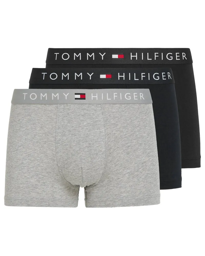 Tommy Hilfiger 3er Set Trunks mit Label-Bund in Grau