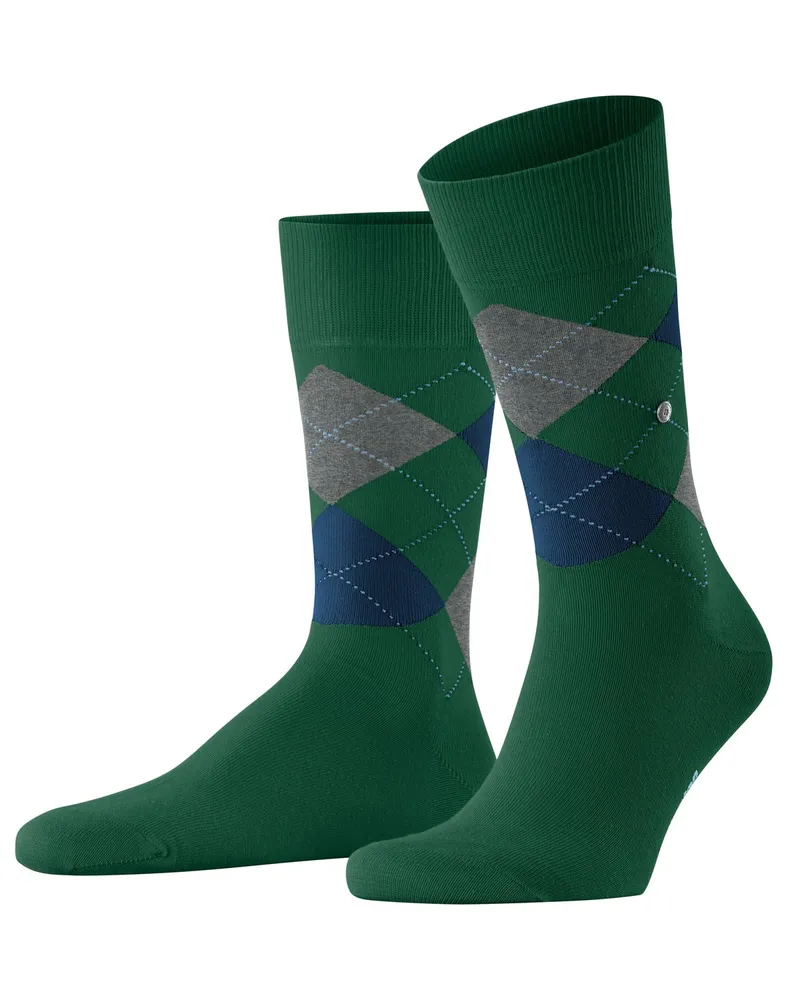 Burlington Socken mit Argyle-Muster in Grün