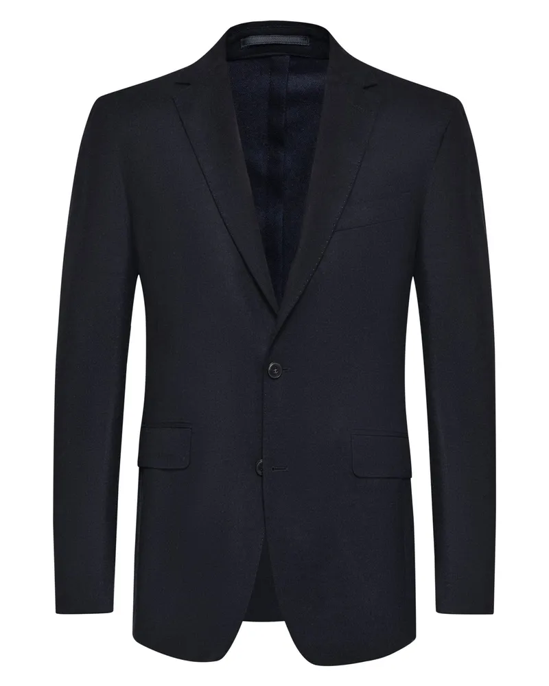 Hackett Einreihiges Flanell-Sakko mit fallendem Revers, Slim Fit in Marine