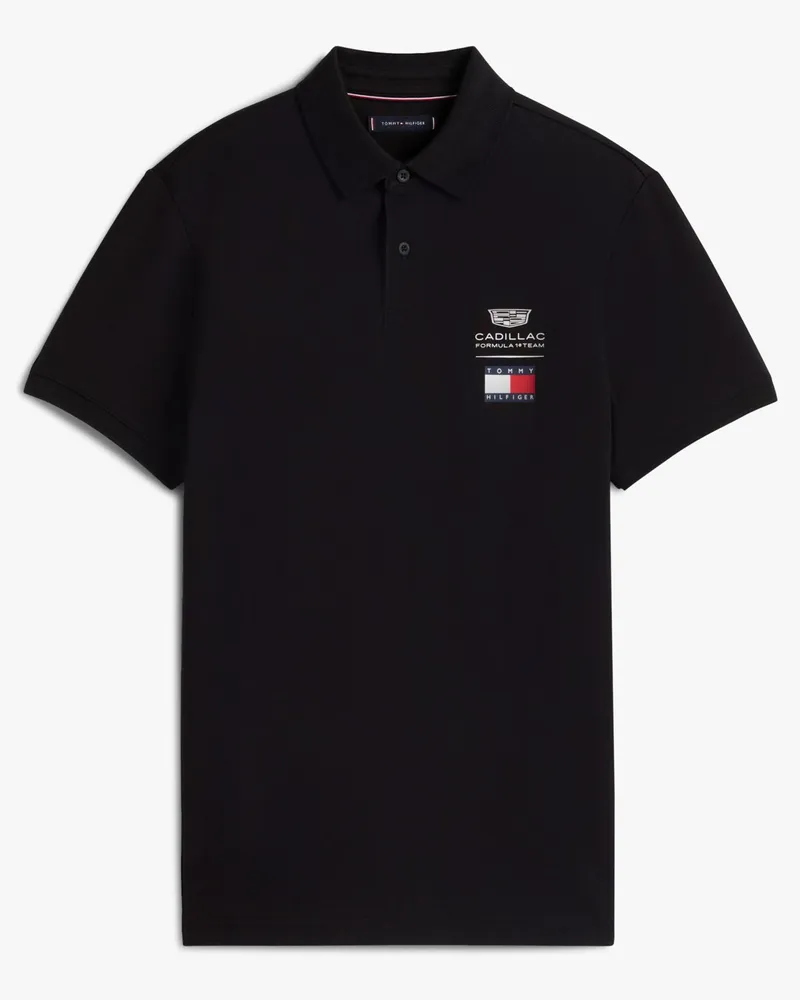 Tommy Hilfiger TH x Cadillac Formula 1® Team Piqué-Poloshirt mit Logo in Schwarz