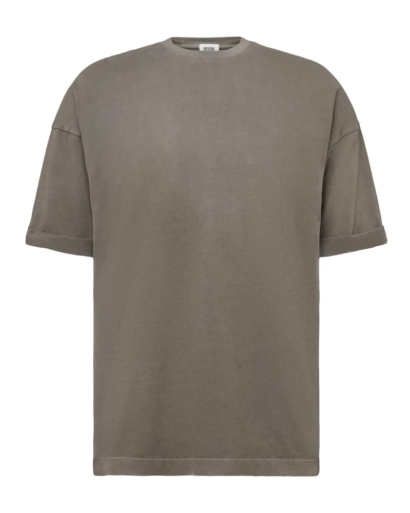 Drykorn Softes T-Shirt aus Baumwolle mit O-Neck, Regular Fit in Oliv