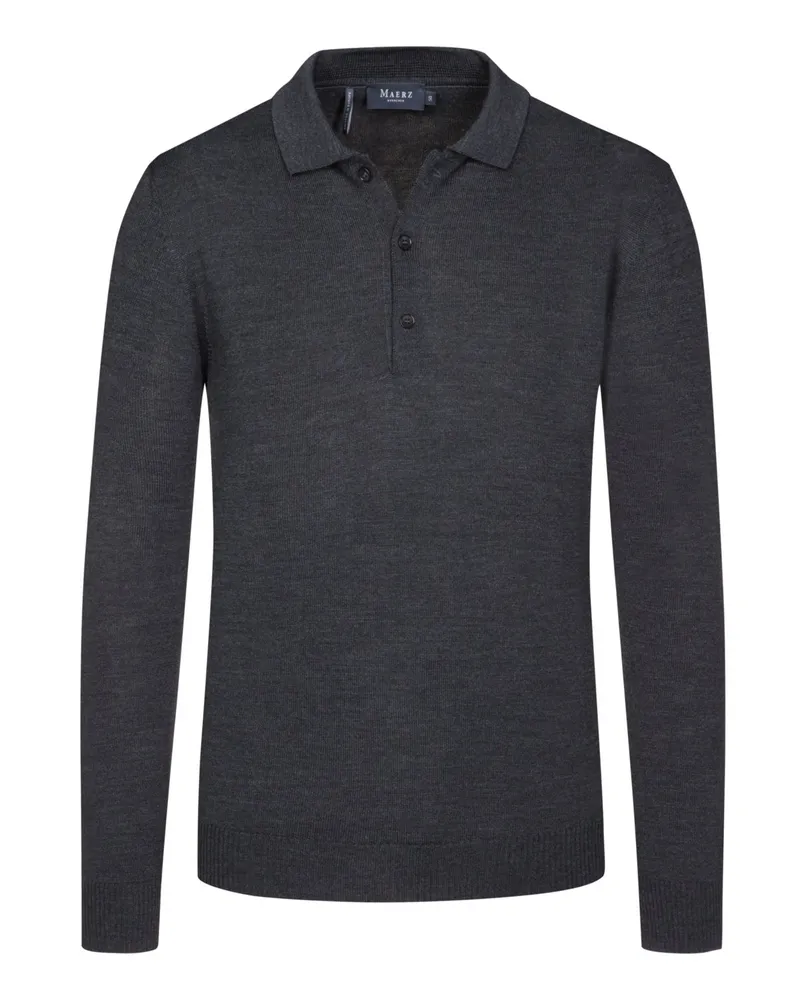 Maerz Pullover mit Polo-Kragen in Anthrazit
