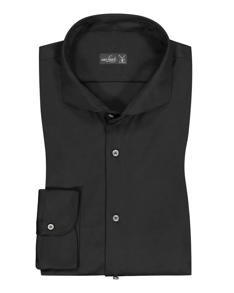 van Laack Hochwertiges Hemd in Jersey-Qualität, Meisterwerk, Tailor Fit in Schwarz