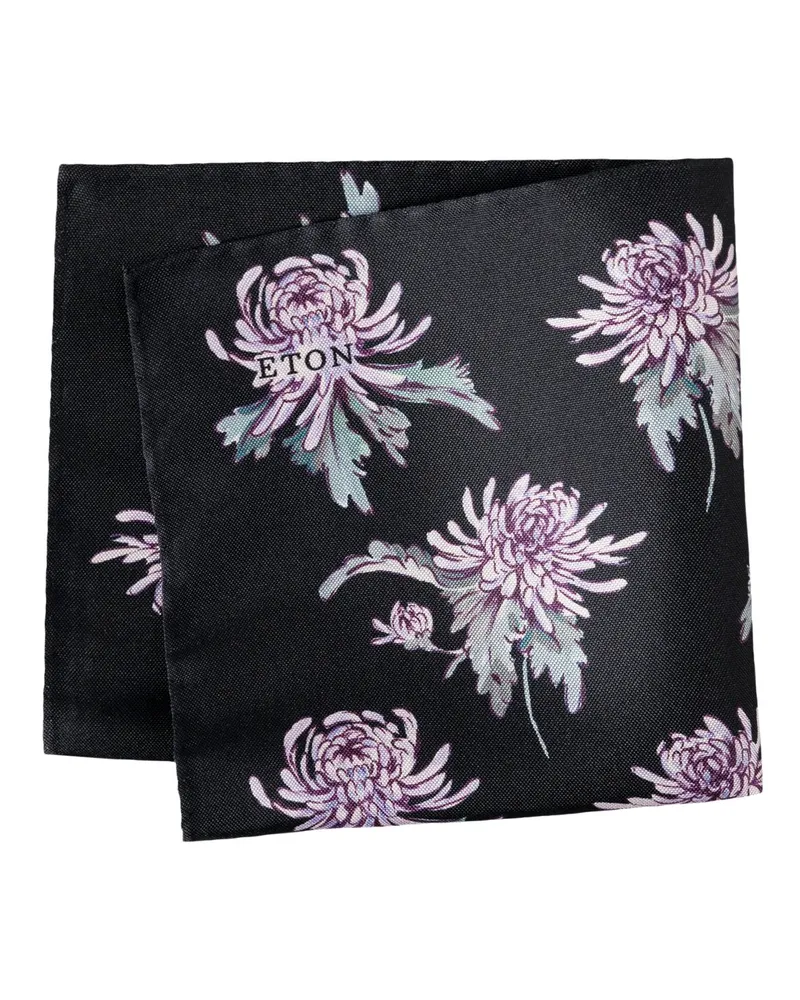 Eton Einstecktuch aus Seide mit floralem Print in Marine