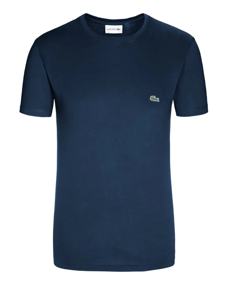 Lacoste T-Shirt aus Pima-Baumwolle mit Logo-Aufnäher in Marine