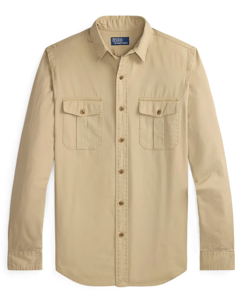 Ralph Lauren Oxfordhemd im Safari-Look, Classic Fit in Khaki