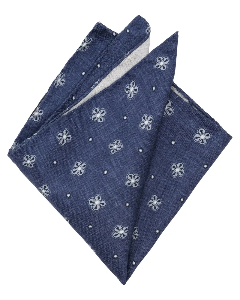 Gierre Milano Seiden-Einstecktuch mit Allover-Print in Blau