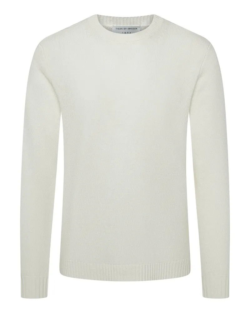 Tiger of Sweden Softer Rundhalspullover Wilfred mit Kaschmiranteil in Offwhite