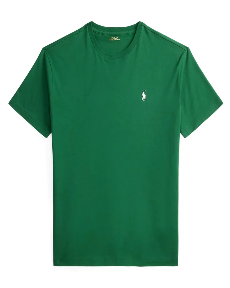 Ralph Lauren Leichtes T-Shirt aus Baumwolle mit Logo-Stickerei, Custom Slim Fit in Grün