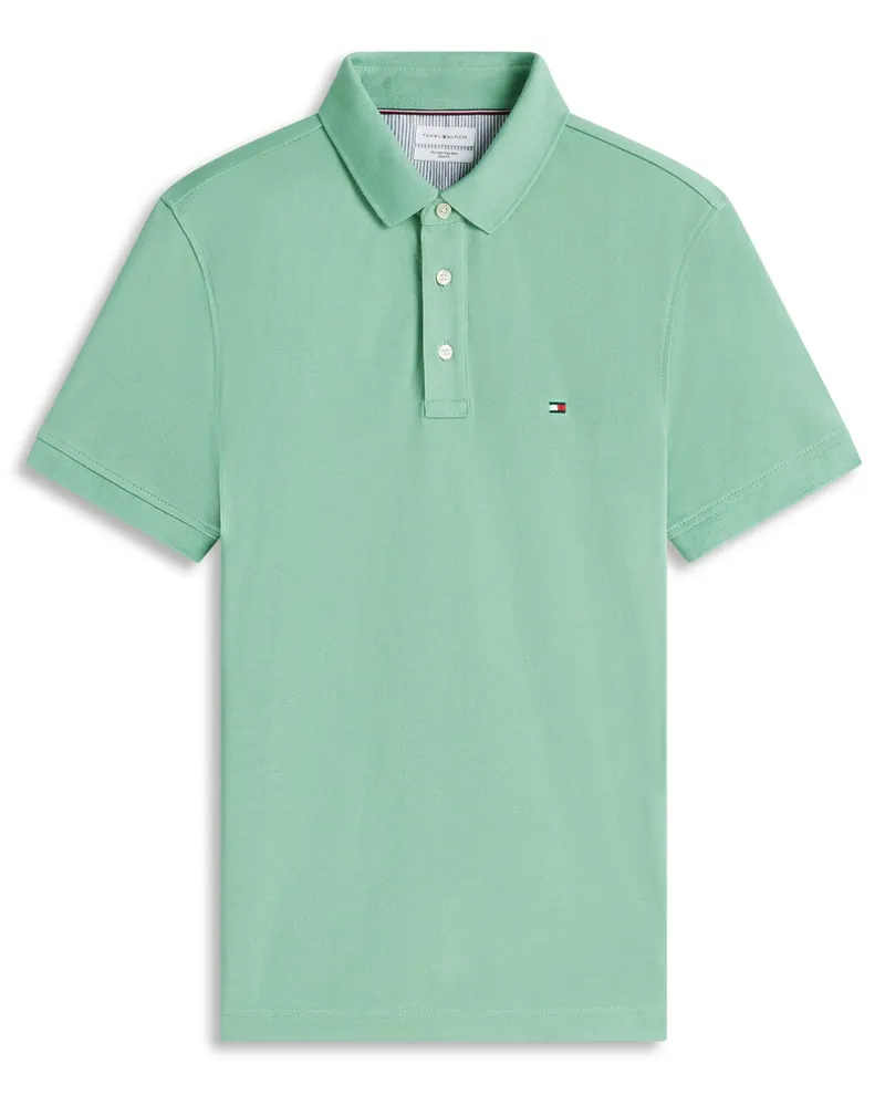 Tommy Hilfiger Slim Fit Poloshirt 1985 mit Stretch und Flag-Stickerei, Slim Fit in Mint
