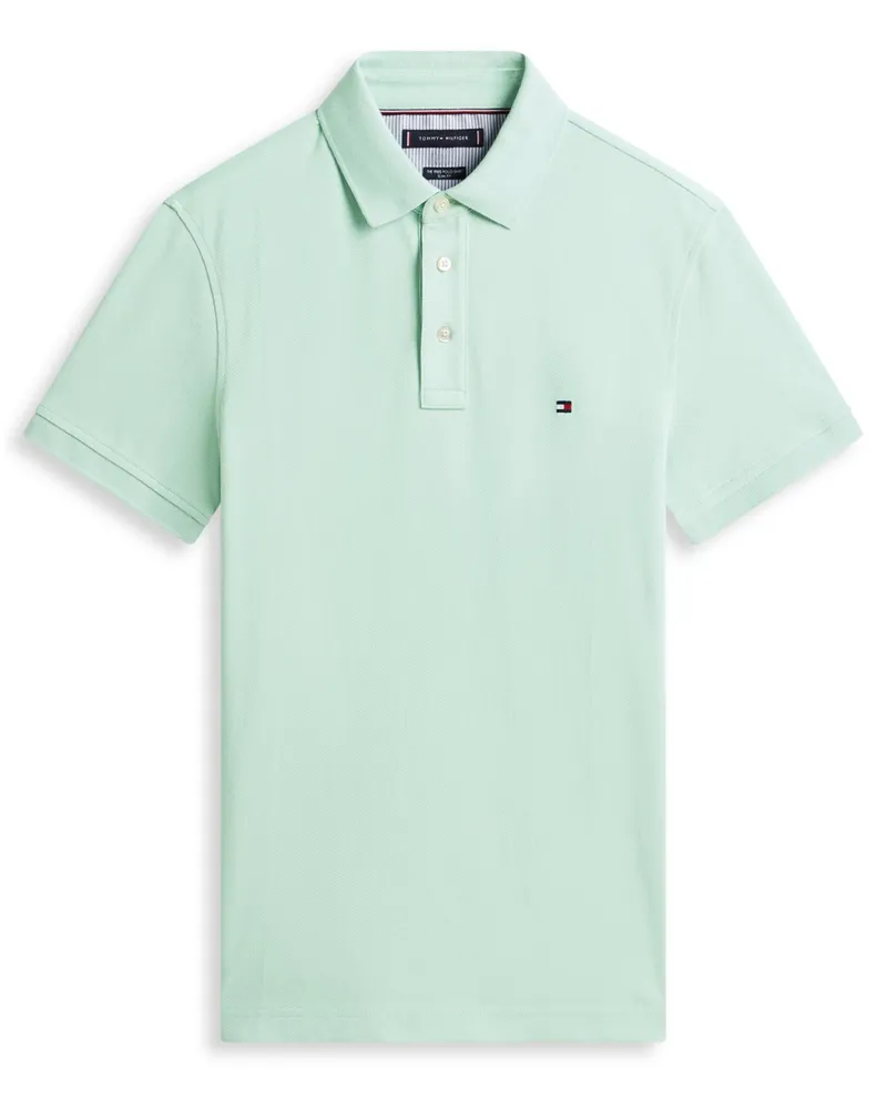 Tommy Hilfiger Piqué-Poloshirt 1985 mit Stretch und Logo-Stickerei, Slim Fit in Mint