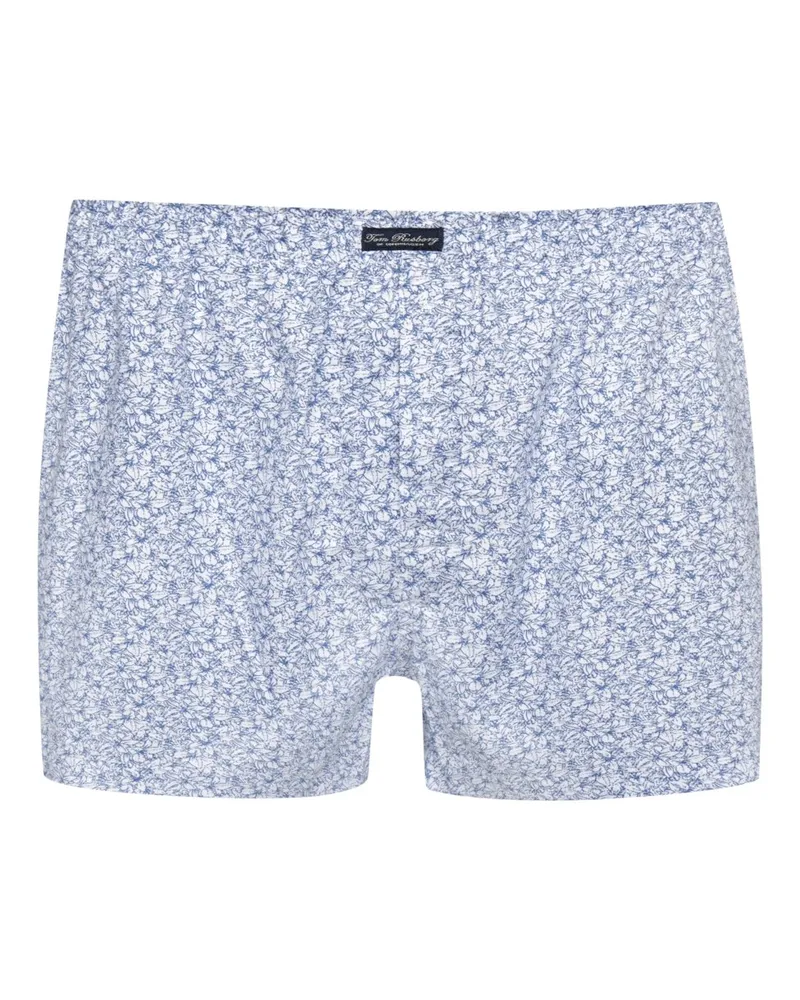 Tom Rusborg Gemusterte Boxershorts aus Baumwolle in Marine