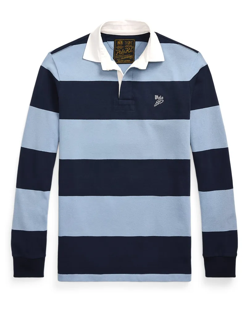 Ralph Lauren Rugbyshirt aus Baumwolle mit breiten Ringelstreifen in Marine