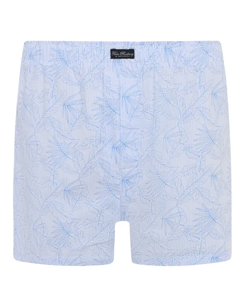 Tom Rusborg Boxershorts aus Baumwolle mit floralem Print in Hellblau