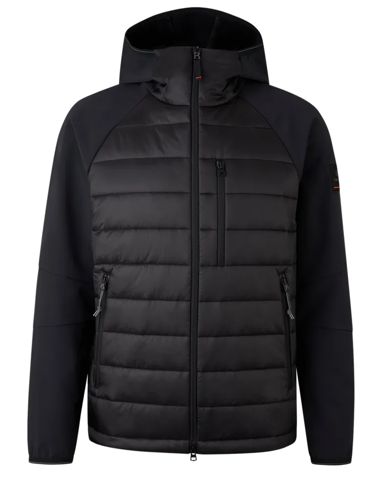 Bogner Fire & Ice Steppjacke mit Softshell-Akzenten und Label-Aufnäher in Schwarz