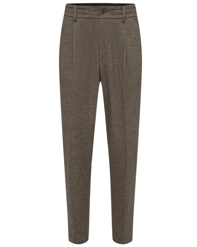 Drykorn Chino in Woll-Optik mit Bundfalte und Dehnbund, Regular Fit in Braun