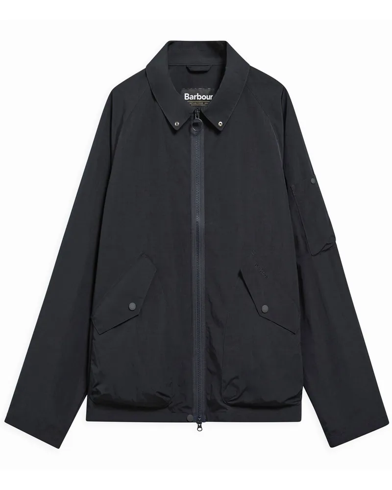 Barbour Leichte Hemdjacke mit knöpfbarem Stehkragen in Marine