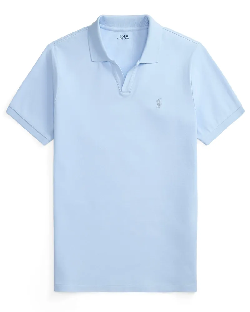 Ralph Lauren Piqué-Poloshirt mit Stretch und Variokragen, Custom Slim Fit in Hellblau