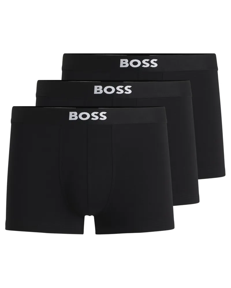 HUGO BOSS 3er-Pack Boxer-Trunks mit Stretchanteil in Schwarz