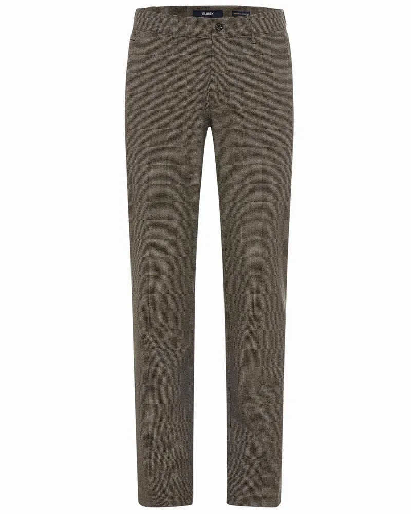 Eurex by Brax Jersey-Chino Thilo mit Stretch und Pepita-Muster, Regular Fit in Braun