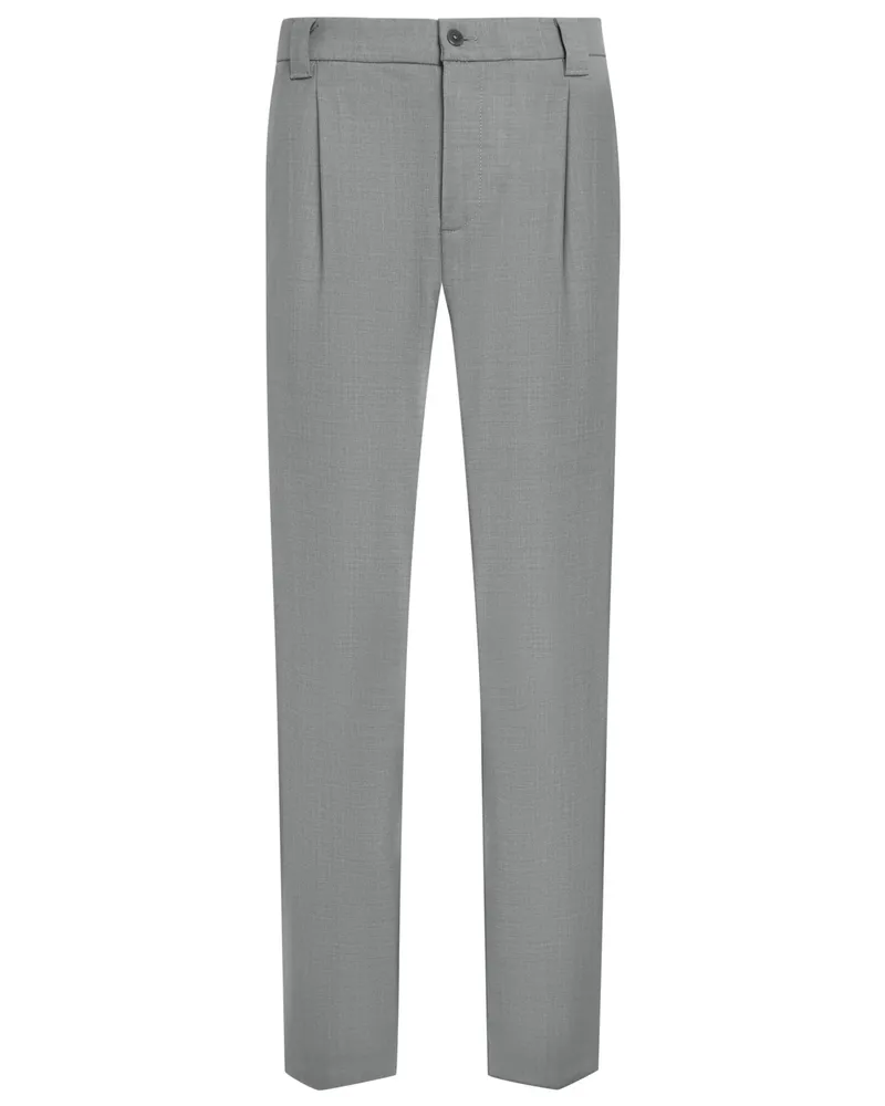 Alberto Bundfaltenhose aus einem elastischem Wollmix in Grau