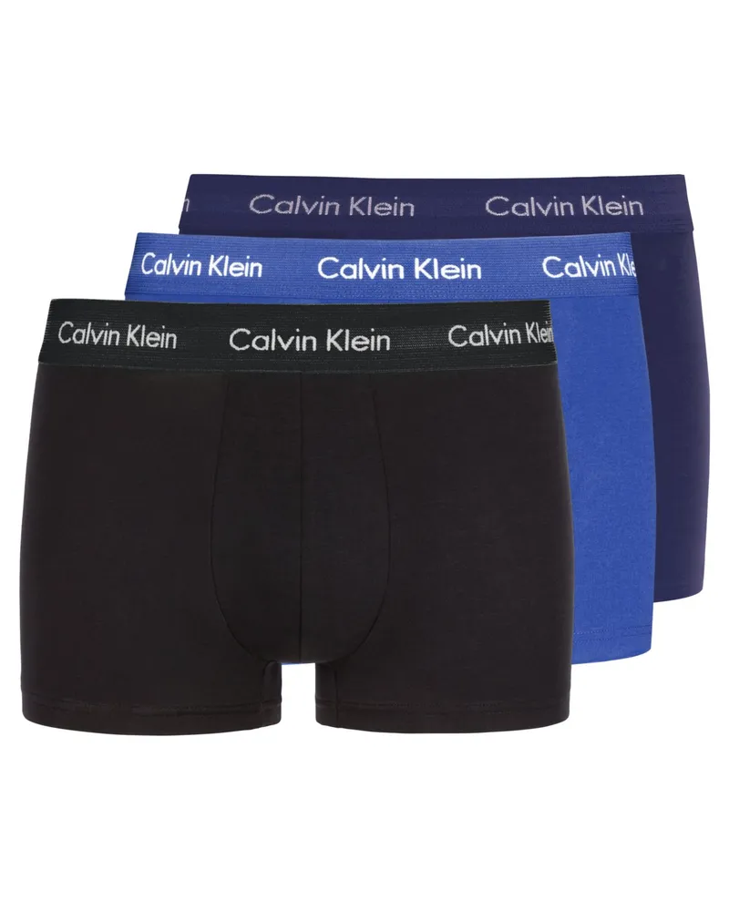 Calvin Klein 3er Pack Boxer-Trunk mit Label-Bund Blau