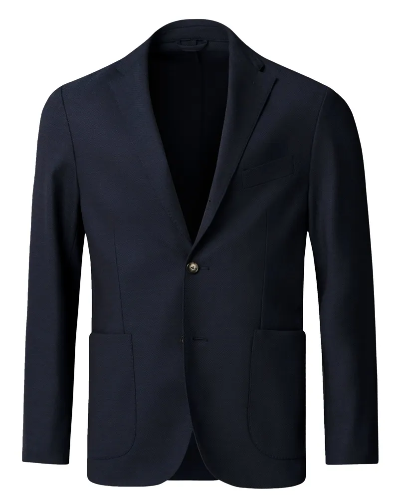 Eton Ungefüttertes 3-Knopf Sakko aus einem Tech-Wollgemisch in Marine