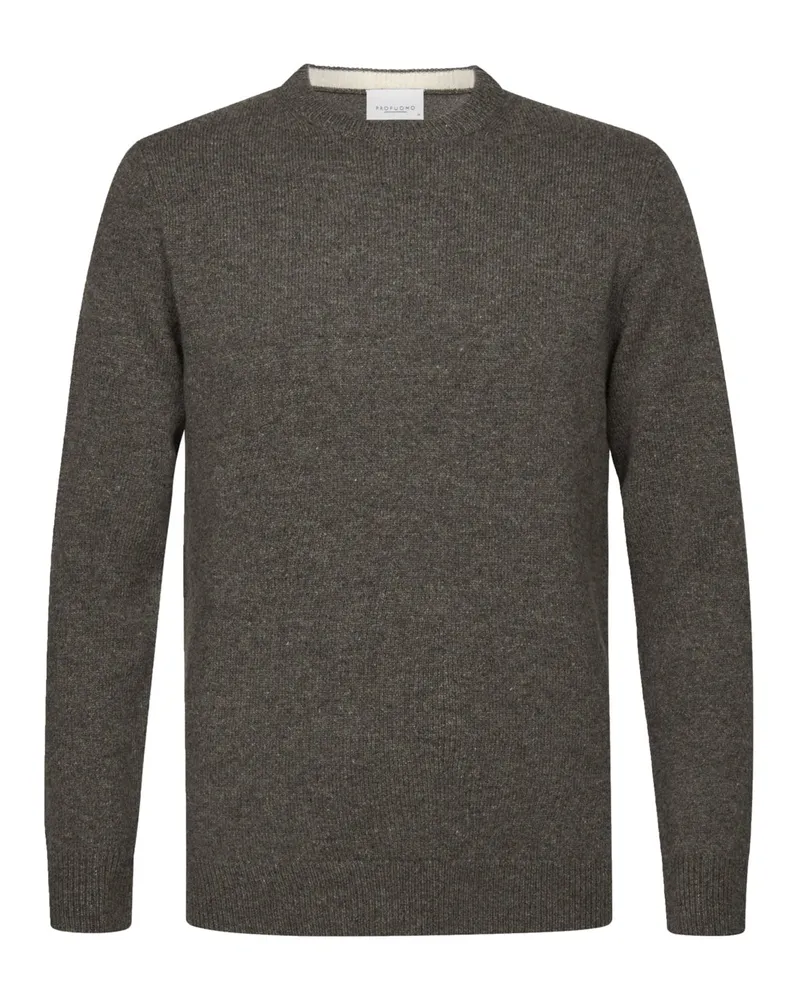 Profuomo Gestrickter Pullover aus zweifarbigen Garn in Braun