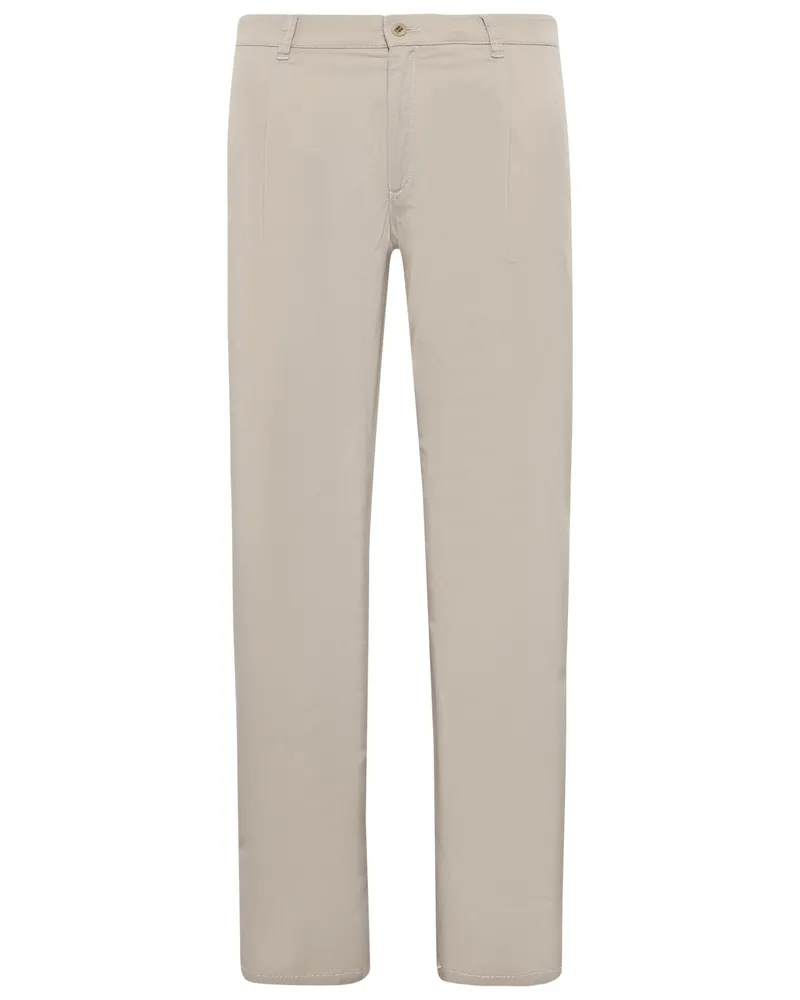Brax Chino TIno mit Stretch und Bundfalte, Relaxed Tapered Fit in Beige