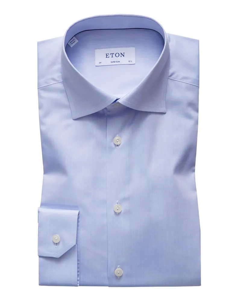 Eton Hemd aus Baumwolle, Super Slim Fit in Hellblau