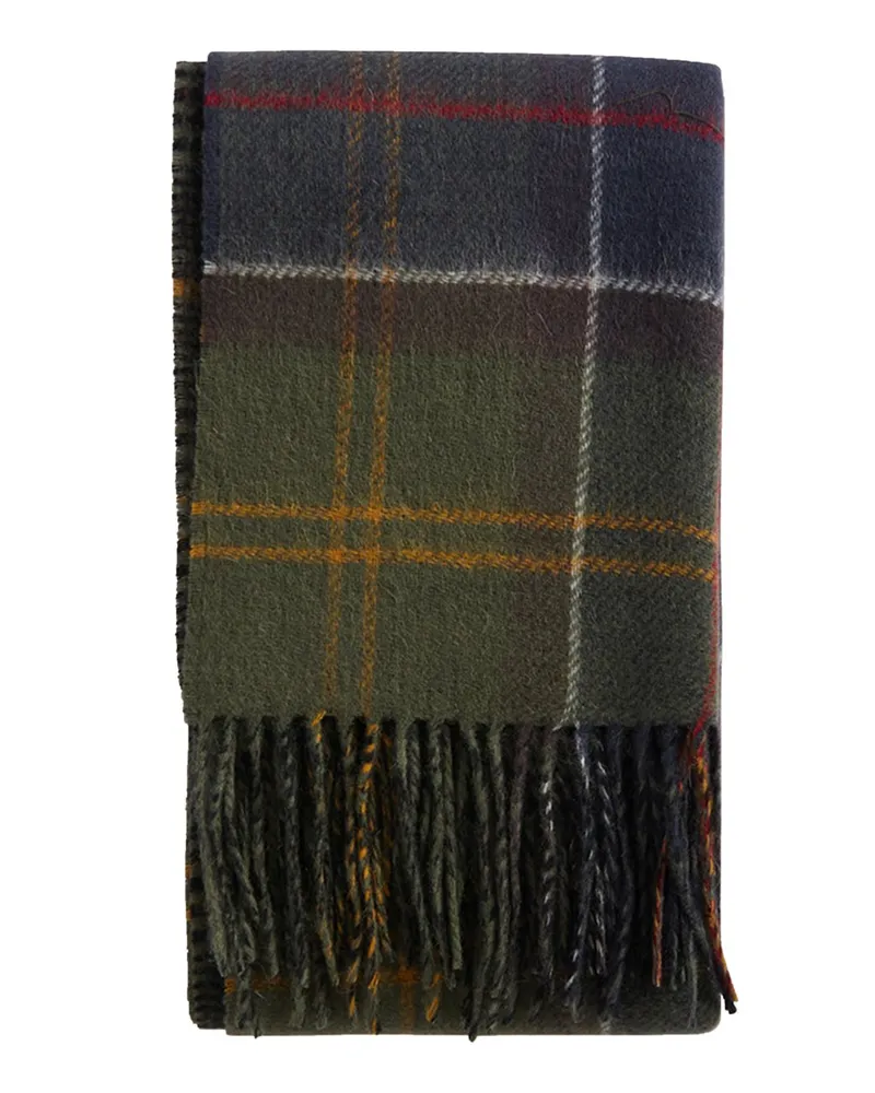 Barbour Schal aus Lammwolle mit Tartan-Muster in Grün