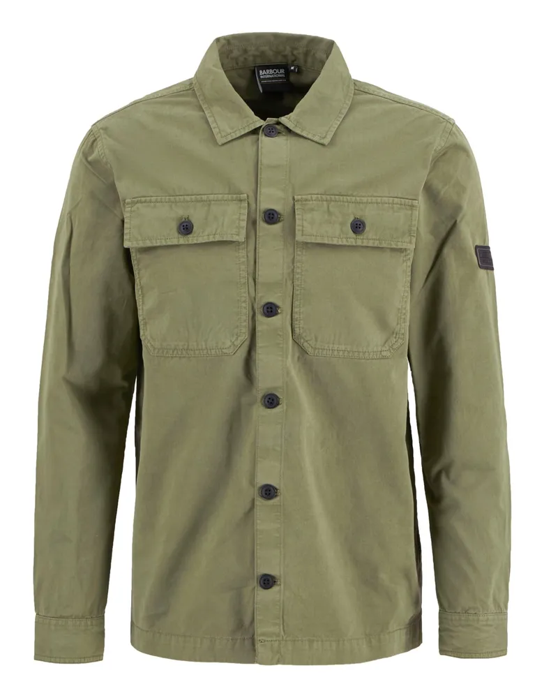 Barbour Overshirt Arlo mit Logo-Patch am Arm in Grün