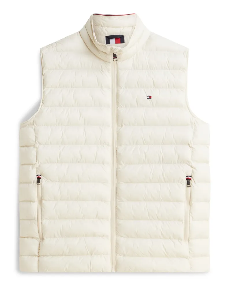 Tommy Hilfiger Verstaubare Steppweste aus recyceltem Material, Regular Fit in Offwhite