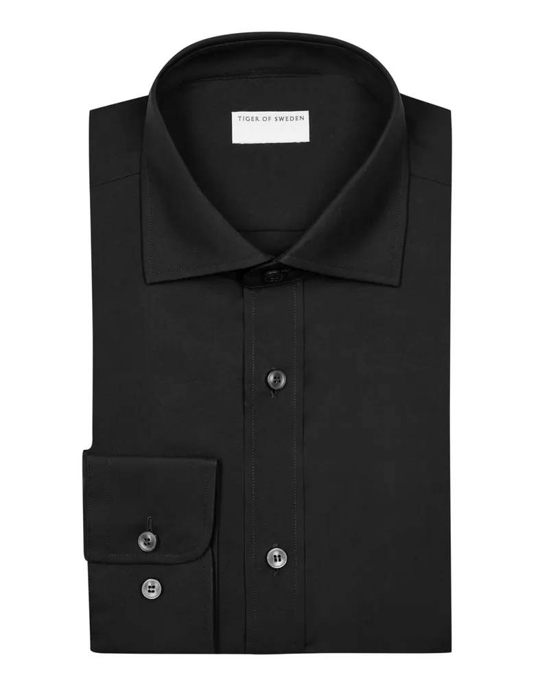 Tiger of Sweden Glattes Hemd in elastischer Twill-Qualität, Slim in Schwarz