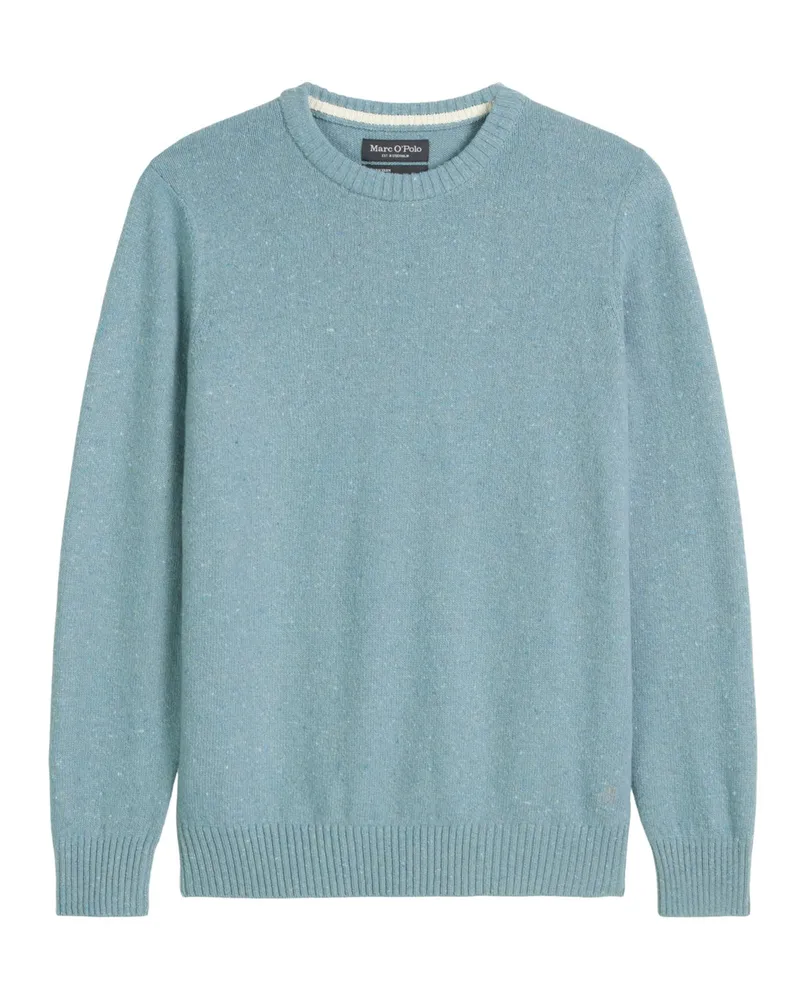 Marc O'Polo Softer Rundhalspullover aus einem Wollmix in Hellblau