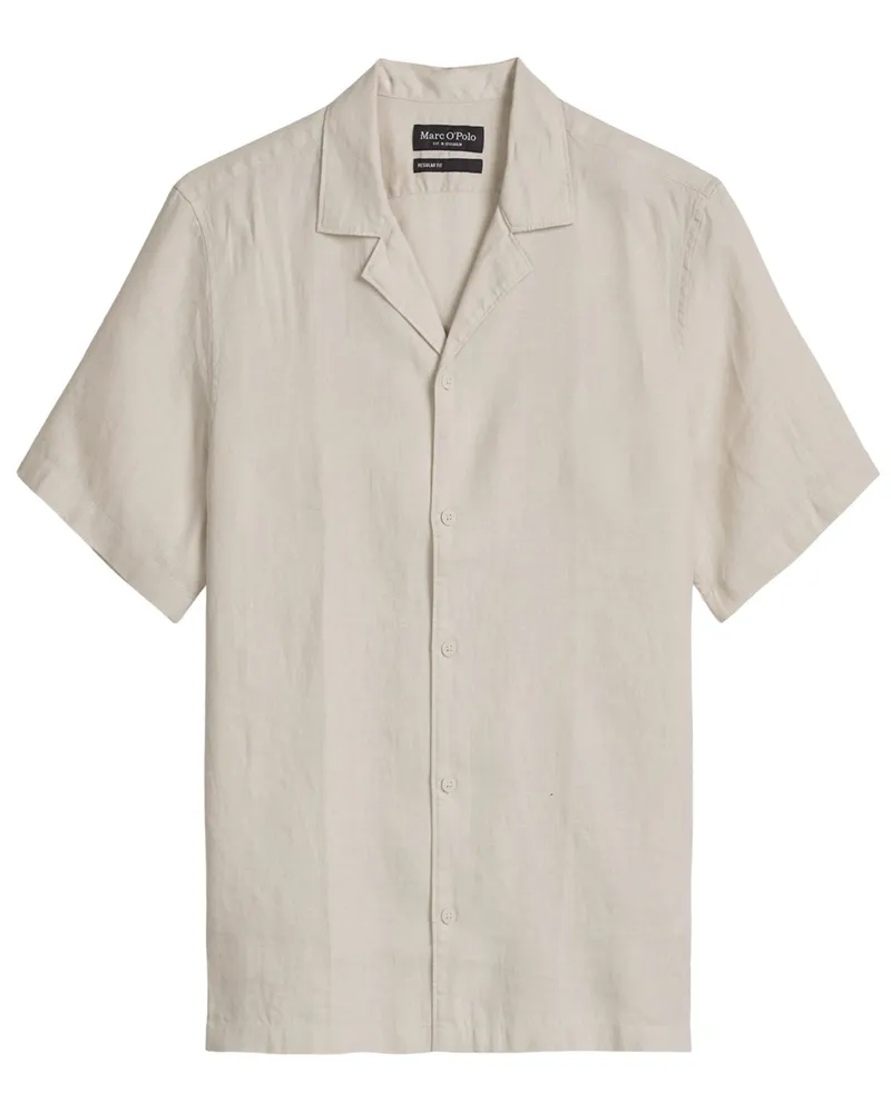 Marc O'Polo Leichtes Leinenhemd mit Resort-Kragen, Regular in Beige