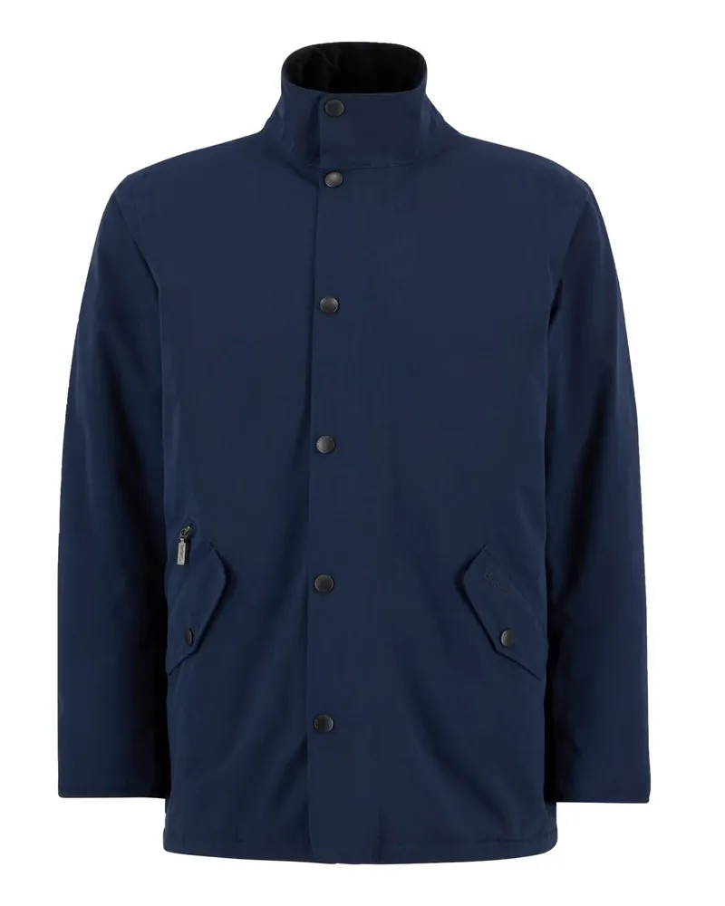 Barbour Jacke Winter Spoonbill Waterproof mit Cord-Besatz am Kragen in Marine