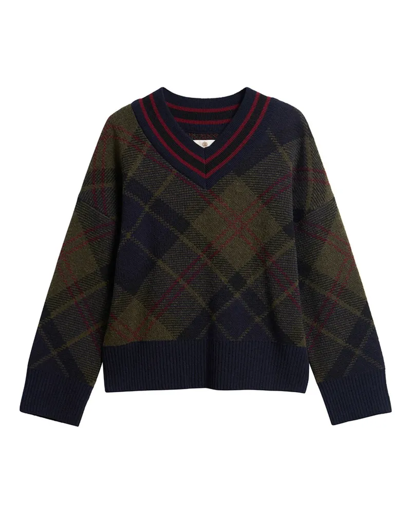 Barbour Damen-Wollpullover Shae mit V-Ausschnitt in Grau