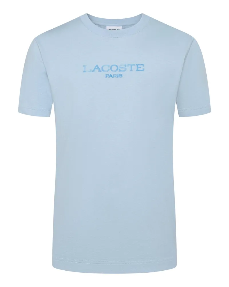 Lacoste Softes T-Shirt aus Baumwolle mit Label-Schriftzug in Hellblau