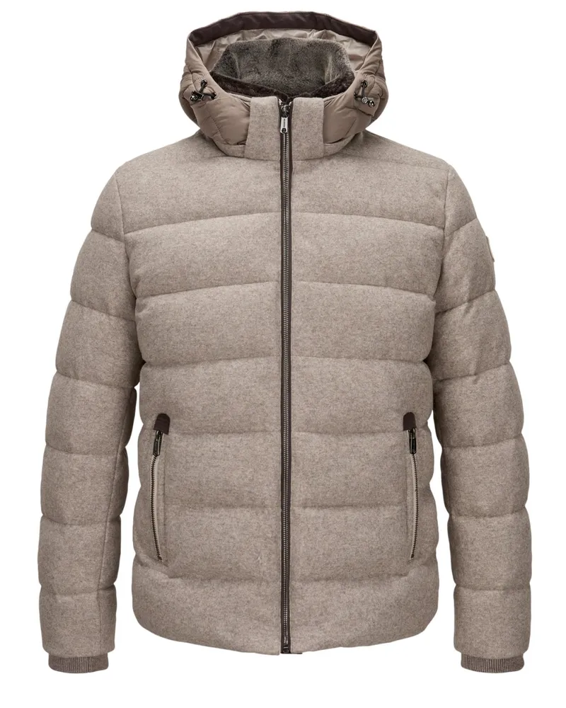 Milestone Steppjacke Mason in Woll-Haptik mit Sorona-Isolation in Beige