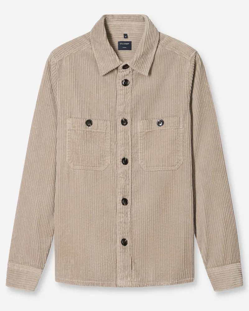 Olymp Overshirt aus Baumwollcord in Beige