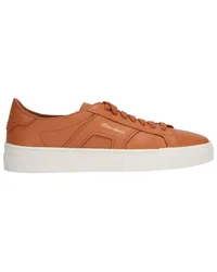 Santoni Double Buckle Sneaker aus Nappaleder mit Plateausohle Orange